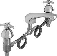 Çift 1/2 NPT Alt Girişli Lavabo Bataryası