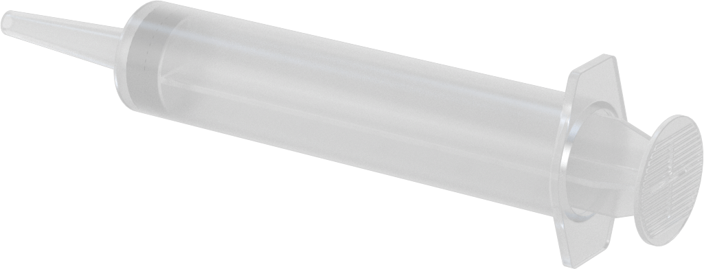 Plastik Şırınga, 0.149" İç Çap Konik Uç, Şeffaf, 50 ml Kapasite