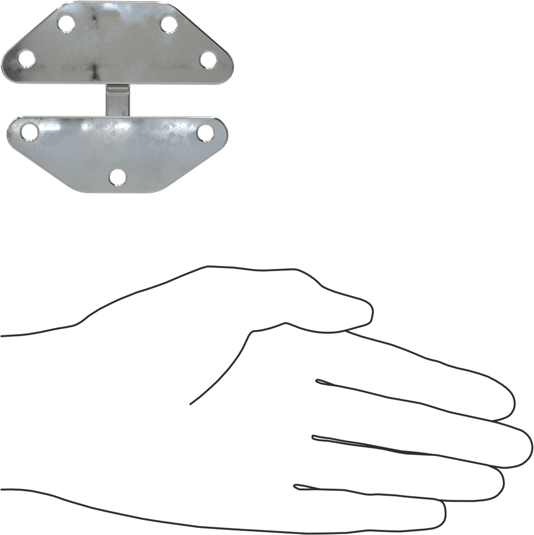 Pim Serbest Bırakmalı Hızlı Bağlantı Menteşesi, Krom Kaplı Pirinç, 3-3/16" x 1-1/16" Kapı Kanadı