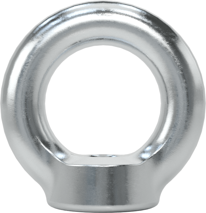 Çinko Kaplı Çelik Yuvarlak Halkalı Somun - Kaldırma için, 1/4"-20 Diş Boyutu