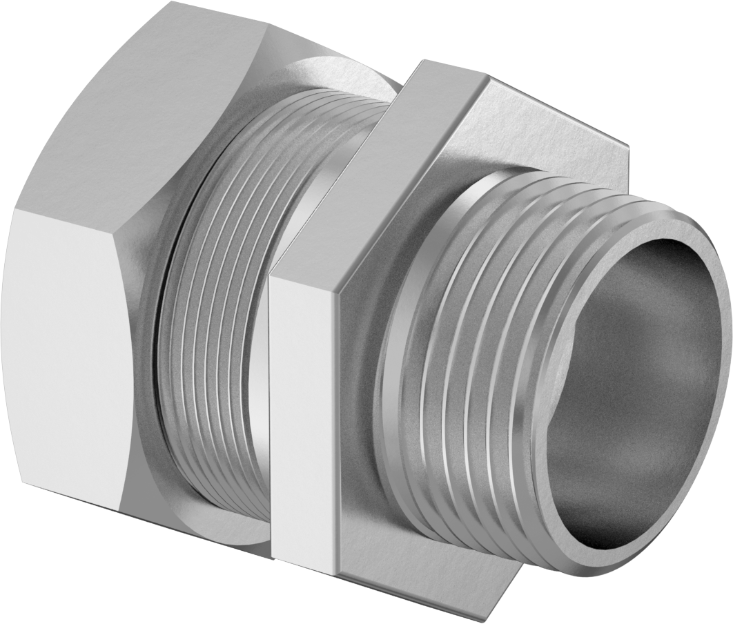 1 Sert Paslanmaz Çelik Kanal için Dişi - 1 NPT Erkek Adaptör — Adaptör, Konektör, 316 Stainless Steel, Stainless Steel, Düz