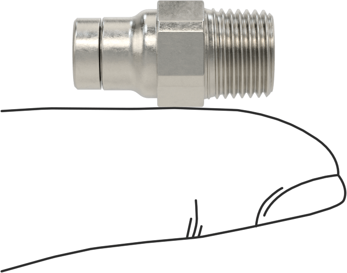 Gıda ve İçecek için Paslanmaz Çelik Bas-Bağlan Bağlantı Parçası, 4 mm Boru Dış Çapı x 1/8 NPT Erkek için Düz Adaptör