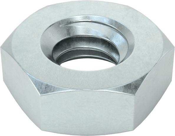 Orta Mukavemetli Çelik İnce Profilli Altıköşe Somun, Sınıf 5, 1/4"-20 Diş Boyutu