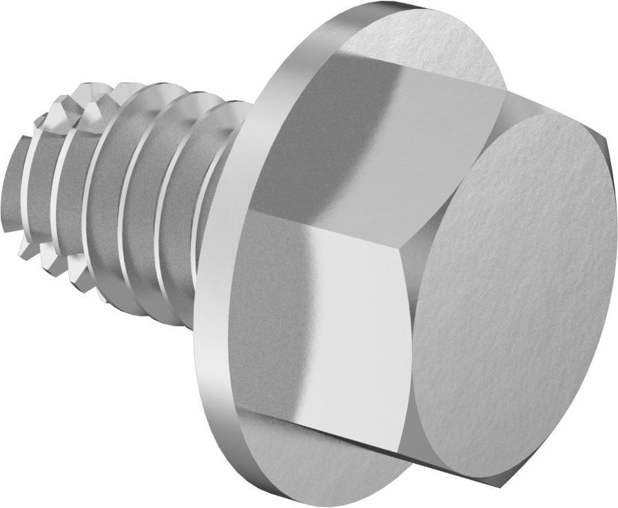 Metal için Altıköşe Başlı Diş Açma Vidaları, 410 Paslanmaz Çelik, 8-32 Diş Boyutu, 1/4" Uzunluk