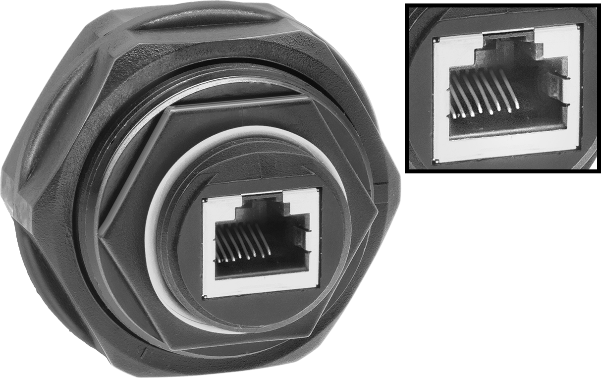Islak Ortam Veri Kablosu, Vidalı RJ45 Dişi - Vidalı RJ45 Dişi — 5e, Korumasız, 8