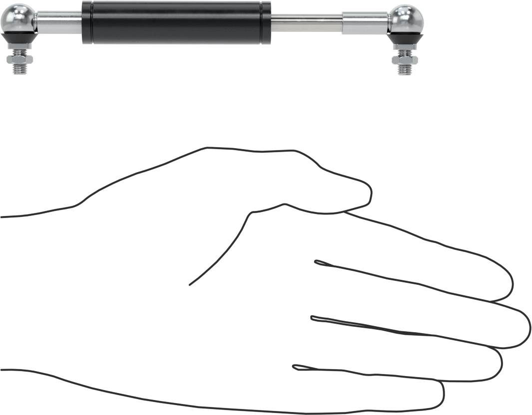 Sıkıştırma ve Uzatma Lineer Hız Sınırlayıcı, 1" Strok Uzunluğu, 5.3" Uzatılmış Uzunluk