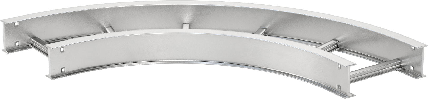 Kablo ve Hortum Tepsisi için 12" Genişliğinde 90 Derece Yatay Dirsek — Straight Connector, Tray, Alüminyum