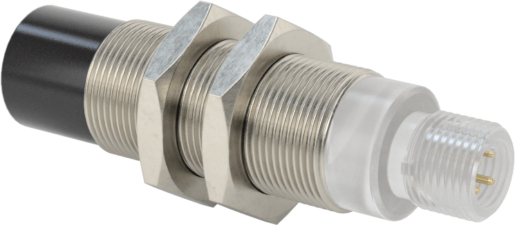 Uzun Mesafeli Metal Nesne Yakınlık Anahtarı, DC, 4 Kutuplu Mikro M12 Konektörli Çıkıntılı, 18 mm Çap