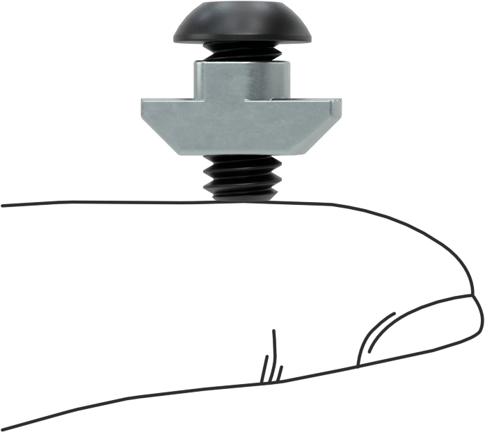 T-Yuvalı Çerçeve Bağlantı Elemanları, Çekiç Somunu ve Vida, 1/2" Diş Uzunluğu, 1.5 inç ve 40 mm Ray için