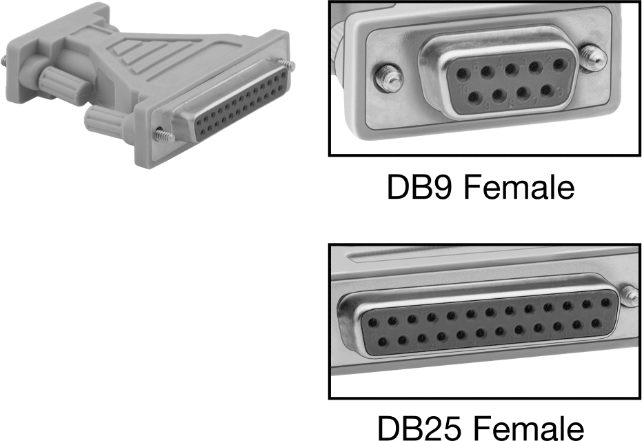 DB25 Dişi x DB9 Dişi Adaptör — Adaptör, Düz, Plastik