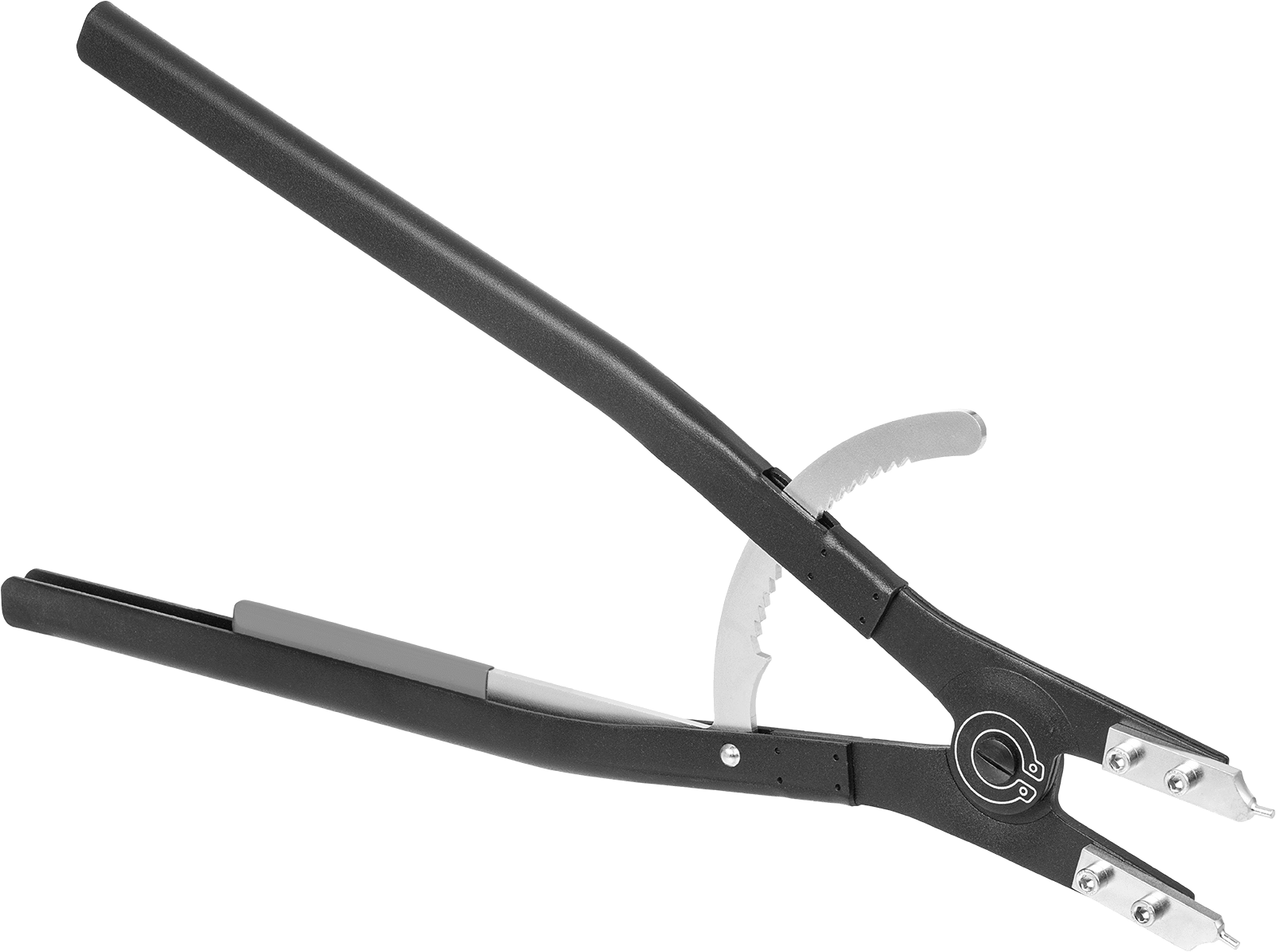 Kilitli Değiştirilebilir Uçlu Segman Pense, 4-51/64"-12" Dış Çap'ye uyan Dış Halkalar için — 22", 0.140", Düz