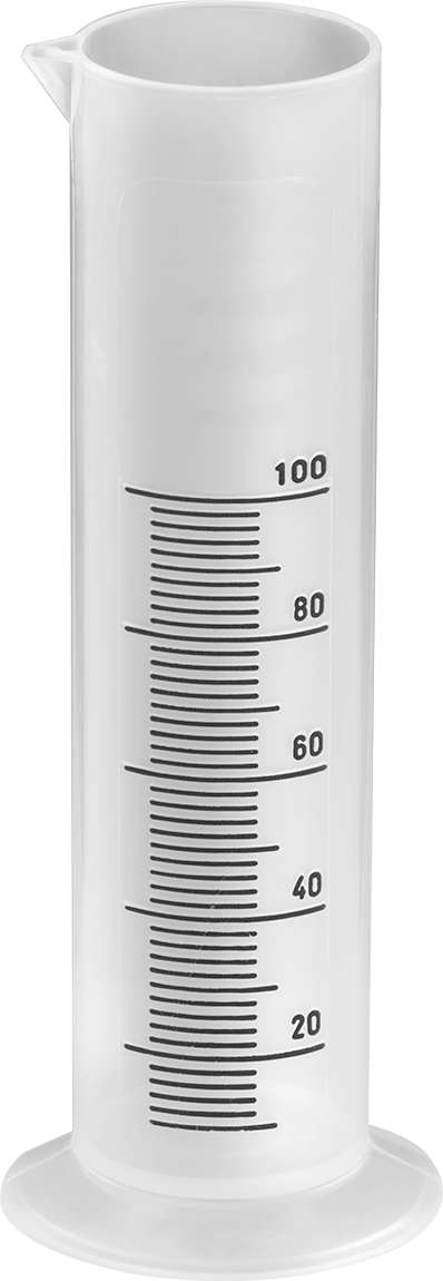 Kolay Karıştırmalı Polipropilen Plastik Ölçülü Silindir, 3.4 FL. oz./100 ml Kapasite