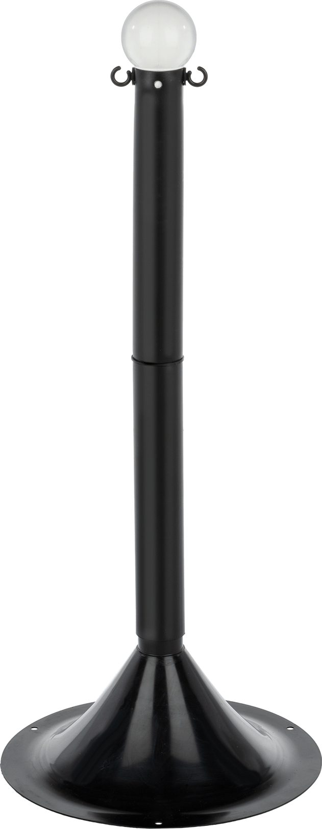 Yuvarlak, Zincir Bariyer için 33" Yüksekliğinde Siyah Direk — Plastic, Polyethylene, Dış Mekan
