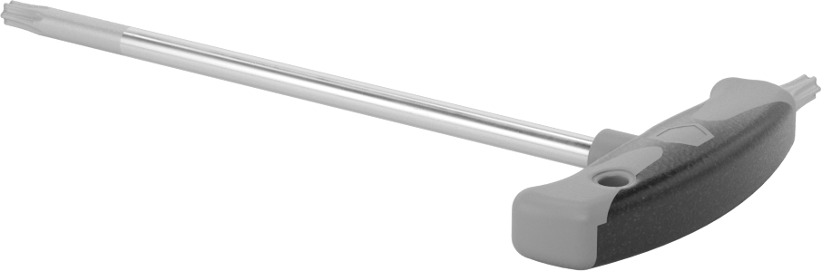 Yüksek Kaldıraçlı Krom Kaplı Çelik T-Kolu Torx Anahtarı, T30 Tahrik Boyutu, 7-1/8" Toplam Uzunluk