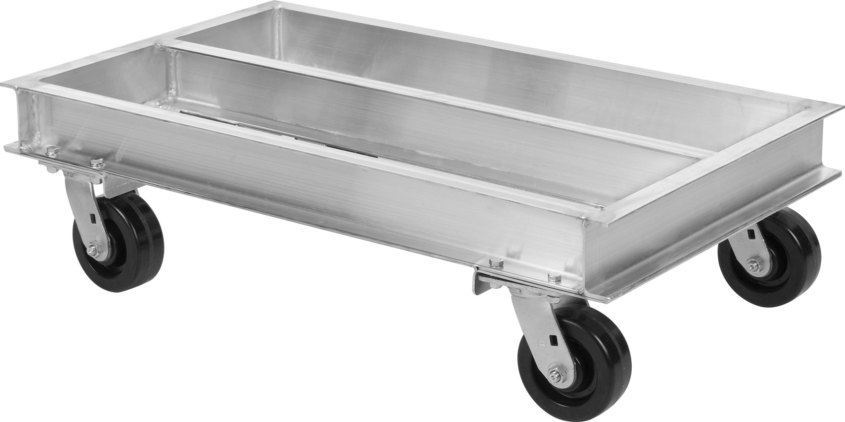 Açık Platformlu Alüminyum Taşıma Arabası, Kaynaklı Yapı, 36" Uzunluk x 21" Genişlik x 10" Yükseklik Platform
