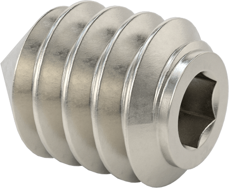 18-8 Paslanmaz Çelik Konik Uçlu Setskur, 2-56 Diş, 1/8" Uzunluk