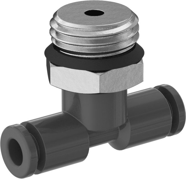 Evrensel Dişli Bas-Bağlan Tüp Bağlantı Parçası, Hat Üstü T, 4 mm Boru Dış Çapı x 1/4 Erkek Boru Boyutu için