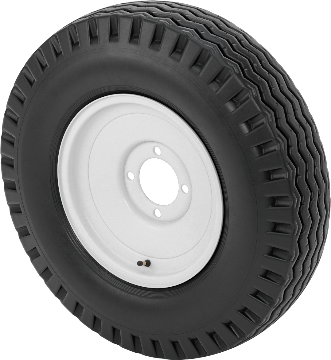 Otoyol Kullanımı için Çelik Göbekli Pnömatik Römork Tekerleği, 4 Montaj Deliği, 21-7/8" Çap x 5-5/8" Genişlik — 21 7⁄8", 5.30/4.50-12, 4