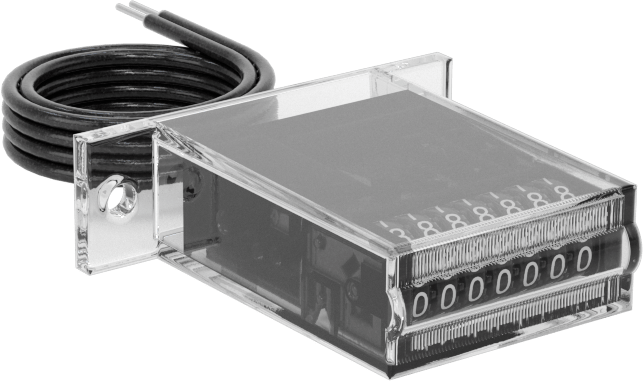 Elektrikle Çalışan Sayaç, Yüzeye Montaj, 0.6 inç x 1.8 inç x 1.7 inç Toplam, 12V DC