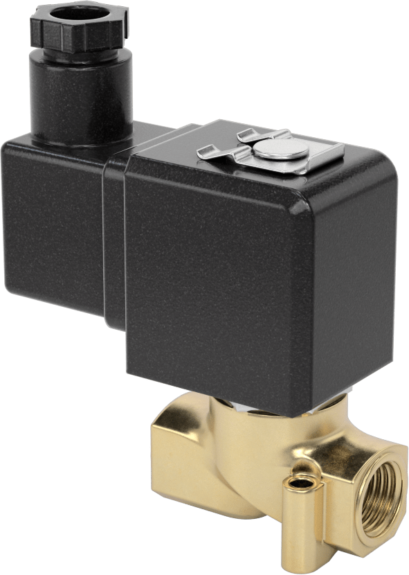 Soğutma Suyu için Kompakt Solenoid Açma/Kapama Valfi, DIN Bağlantılı Pirinç Gövde, 24V AC, 0.35 Cv
