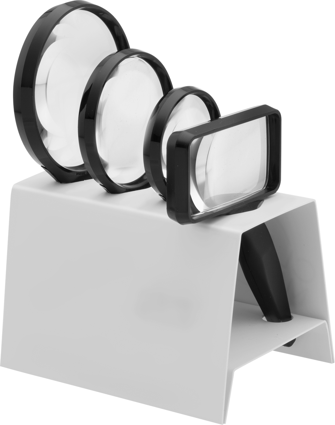 Büyüteç Seti, Dört parça — 2X, 2.5X, 2.75X, One 2 1⁄2" Dia. (2.75X Magnification) Magnifier
One 3 1⁄4" Dia. (2.5X Magnification) Magnifie…