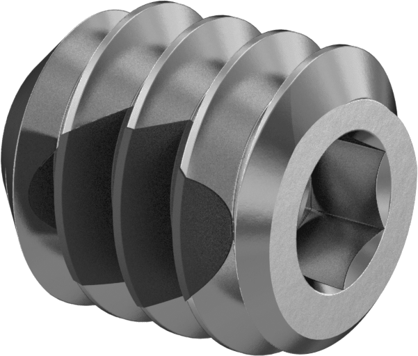 Diş Kilitlemeli Çukur Uçlu Setskur, Yüksek Korozyon Dirençli 316 Paslanmaz Çelik, 4-40 Diş, 1/8" Uzunluk