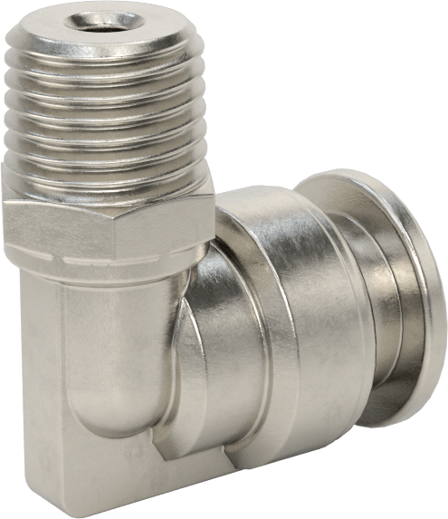 Hava ve Su için Paslanmaz Çelik Bas-Bağlan Tüp Bağlantı Elemanı, 90 Derece Dirsek Adaptörü, 1/2" Boru Dış Çapı x 1/4 NPT Erkek