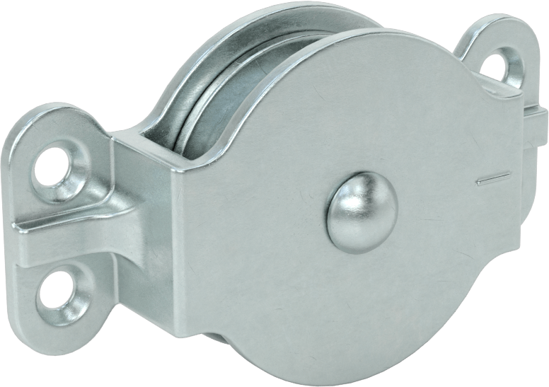 Yatay Çekme için Tel Halatlı Montajlı Kasnak, Tek Oluklu, 1/4" Çaplı Halat için, 2" Dış Çap, 7/8" Genişlik