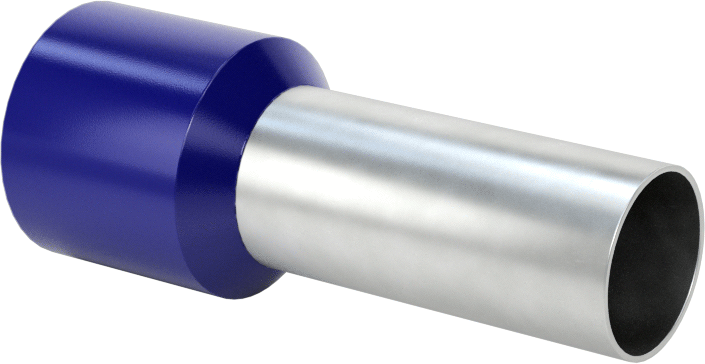 Yalıtımlı Tel Uçları, 1 AWG Tel için, 0.98" Pim Uzunluğu, Mavi — Tel Yüksük, 0.98", Namlu Yalıtımlı