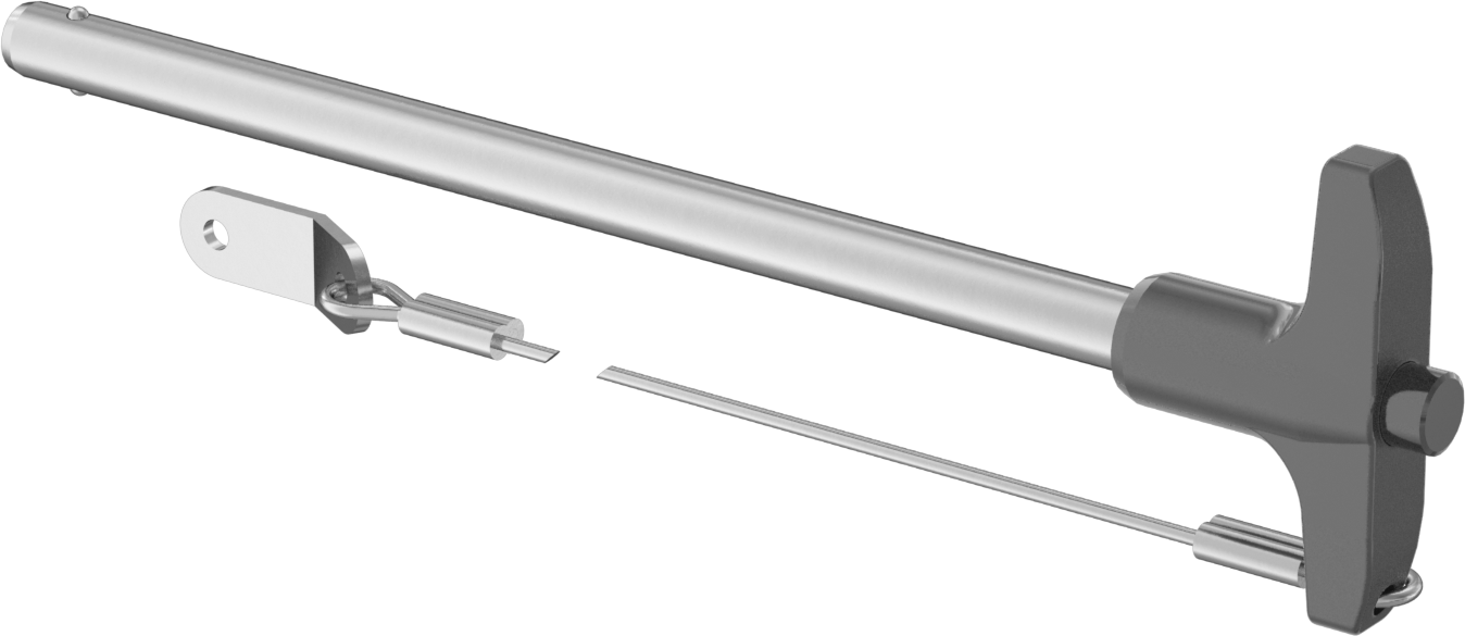 T-Saplı Hızlı Açma Pimi ve İpi, 5/16" Çap, 5 inç Uzunluk — 5⁄16", 5", 17-4 PH Paslanmaz Çelik