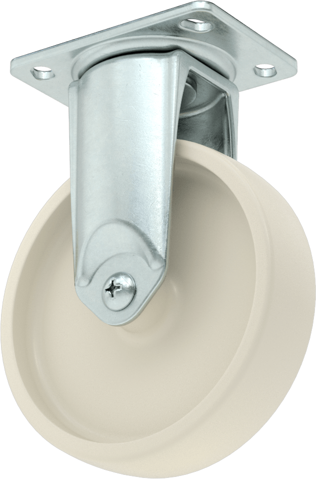 3-3/4" x 2-3/4" Plakalı Parlak Yüzeyli Tekerlek, 5 inç Çapında Naylon Tekerlekli Sert