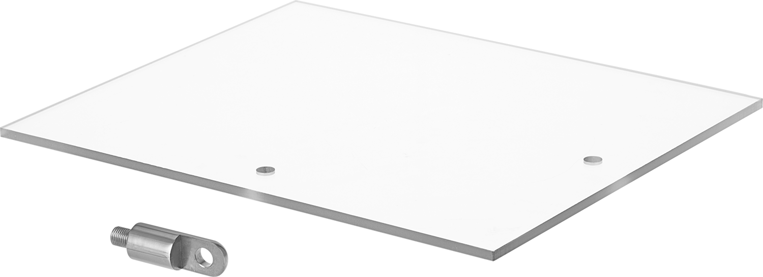 Makine Koruyucu, 10" Genişlik x 12" Uzunluk, Bükülüp Sabit Kalan Konumlandırma Kolu için — Plastik, Makine Koruyucu