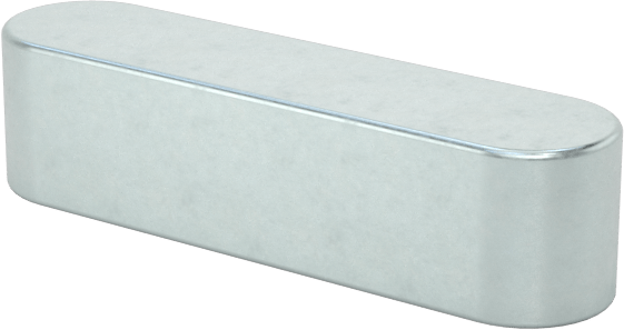 Yuvarlak Makine Kaması, Çinko Kaplı Çelik, 1/8" x 1/8", 1/2" Uzunluk, Büyük Boy