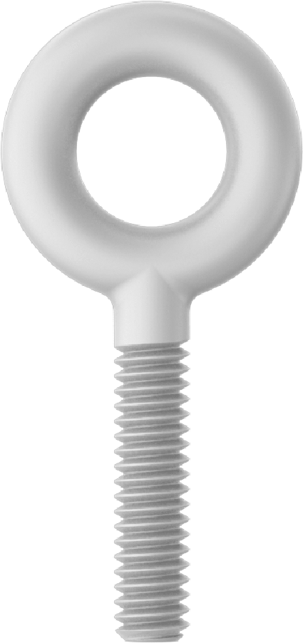 Fiberglas Yönlendirme Halka Cıvatası, Omuz Yok - Kaldırma İçin Değil, 1/4"-20 Boyut x 1" Uzunlukta Diş