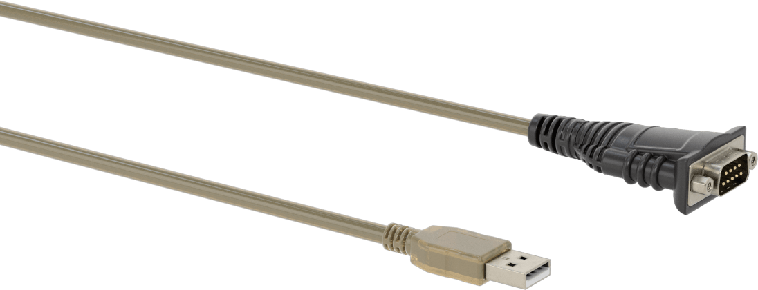 USB Adaptörü, USB A Fiş x DB9 Soket, 2.5 Fit Uzunlukta Kablo — Adaptör, 2 1⁄2 ft., Çift Korumalı