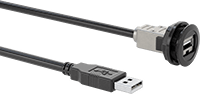 Panele Monte USB Kablosu, USB 2.0, A Fiş x A Dişli Soket