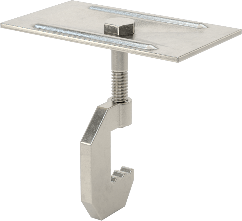 Fiberglas Çubuk Izgara Klipsi, 1-3/4" Yükseklikli Çubuk için C-Klipsi, 3/8" ila 2-1/4" Merkezden Merkeze Genişlik