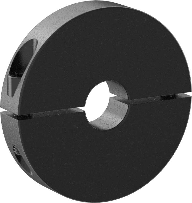 İşlenebilir Delikli Sıkma Tipi Mil Bileziği, İki Parçalı, Siyah Oksit Karbon Çeliği, 5/8" ila 1-9/16" çap için — 5⁄8" to 1 9⁄16", İki Par…