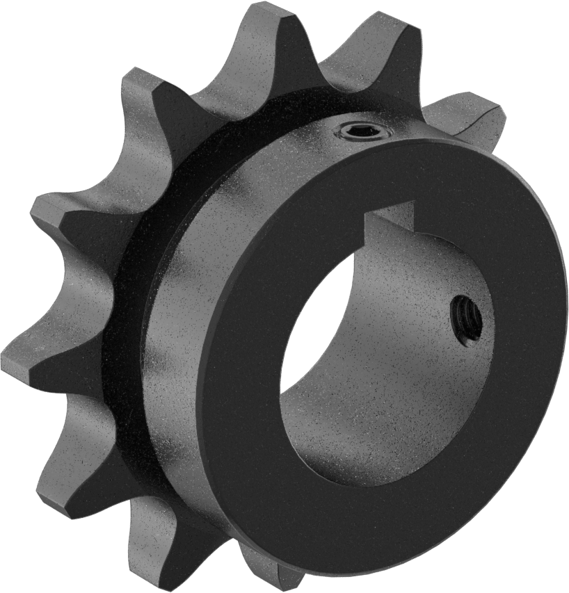 Çelik Tek Sıralı Dişli, ANSI 60 Makaralı Zincir ve 1-3/8" Mil Çapı için, 12 Diş