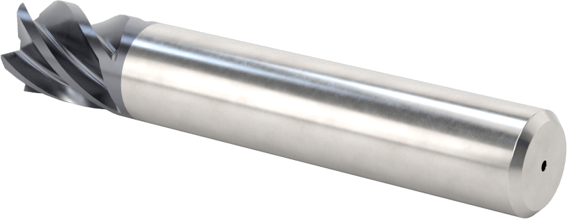 Hızlı Kesim Karbür Uçlu Freze, Soğutma Suyu Deliği Olan, Kare, 5 Oluklu, 1/2" Freze Çapı, 5/8" Uzunluğunda Kesim
