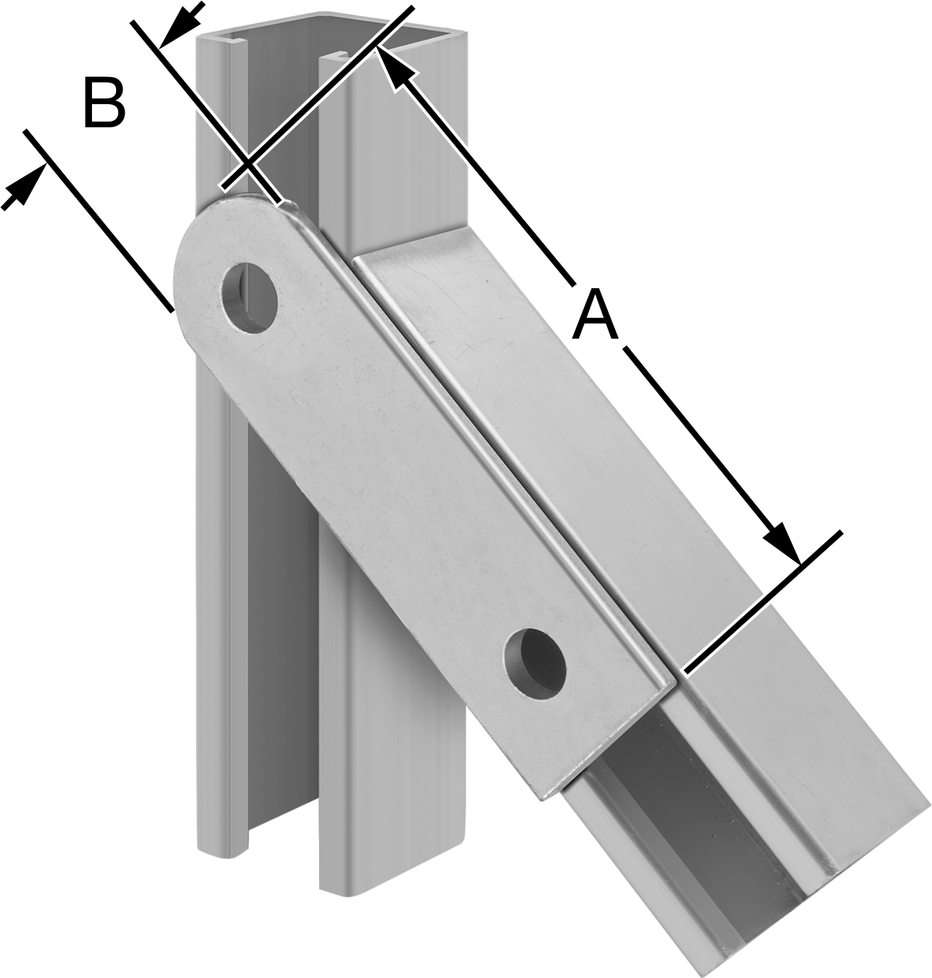 Strut Kanalı Braketi, Her Açı, Sarı Toz Boyalı Çelik, 5-1/4" Uzunluk