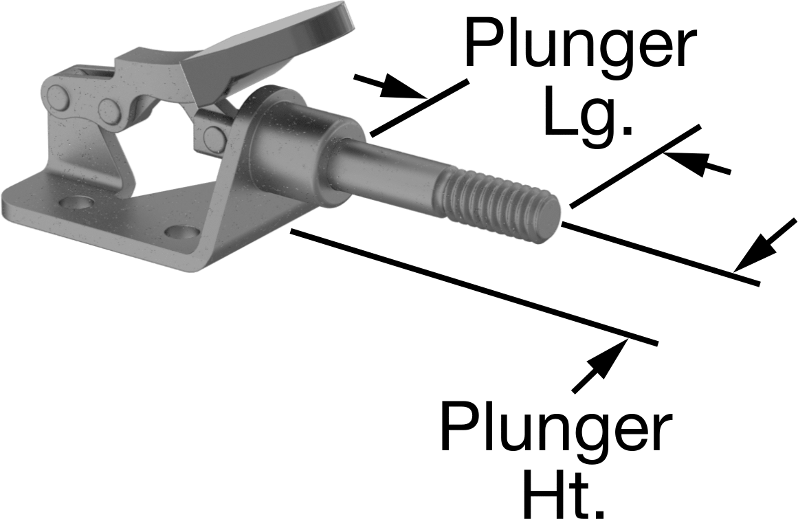 İt/Çek Mandal Kelepçe, Kompakt, Çelik, 100 lbs. Tutma Kapasitesi, 1-1/2" Uzunlukta Piston — İtme/Çekme, 5⁄8", İtme/Çekme