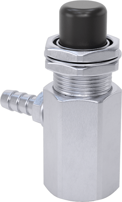 Tırnaklı Bağlantı Parçalı Panele Monte Açma/Kapama Vanası, Düğme, 1/8 NPT Dişi x 1/8" Boru İç Çapı için