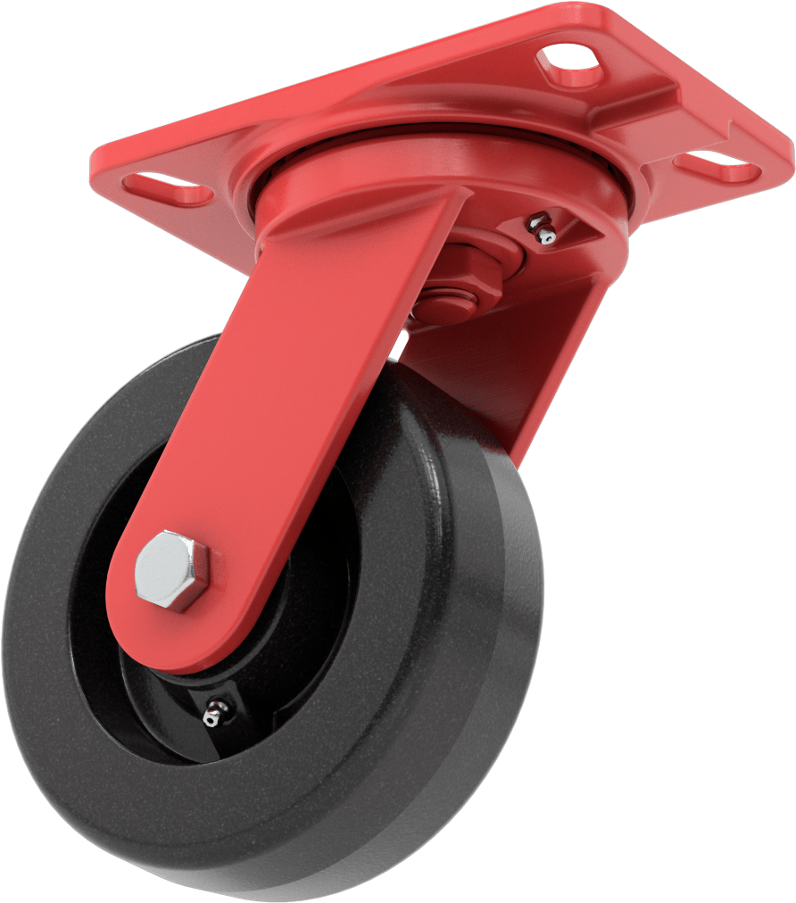 6-1/2" x 4-1/2" Plakalı Yüksek Kapasiteli Kingston Tekerlek, 6 inç Çapında Fenolik Tekerlekli Döner Tekerlek — 6", Levha, Döner