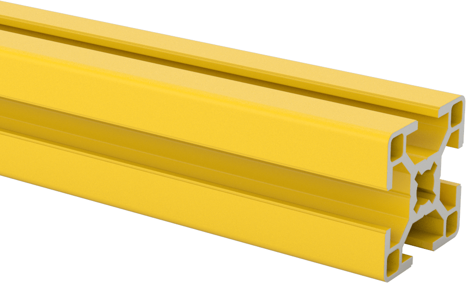 T-Yivli Çerçeve, Tek 4 Yuvalı Ray, Sarı, 30 mm Yükseklik x 30 mm Genişlik, İçi Boş