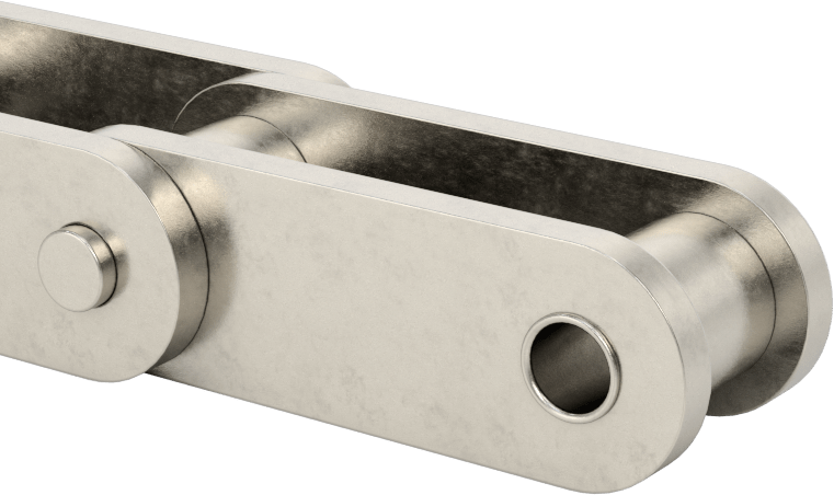 Paslanma ve Aşınmaya Dayanıklı Düz Kenarlı Makaralı Zincir, ANSI Numarası C2060H-SS, 1-1/2" Adım — C2060H, 1 1⁄2", Düz Kenar