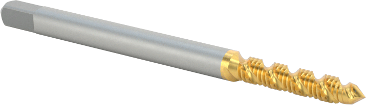 Kör Delikler için Yüksek Hızlı Çelik Talaş Temizleme Koyma Ucu, TiN Kaplamalı, Orta Ağız, M3 x 0.5 mm Diş Boyutu