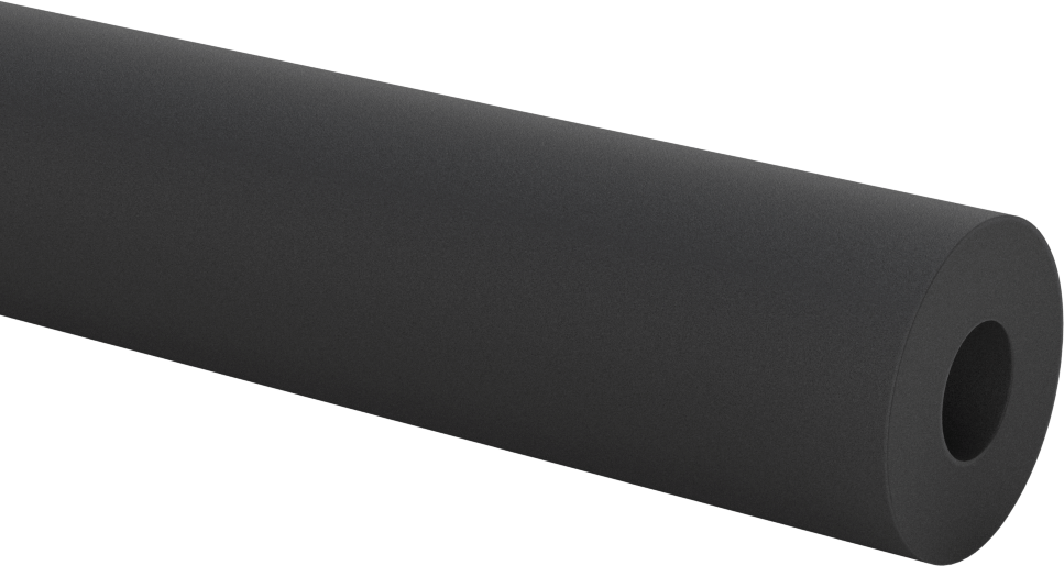 Esnek Kauçuk Köpük Boru Yalıtım Tüpü, Yarık Yok, EPDM, 1/2" Duvar Kalınlığı, 5/8" İç Çap, 6 Fit Uzunluk