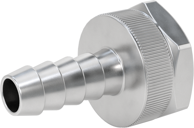 303 Paslanmaz Çelik Düz Adaptör, Döner, 1/2" Tırnaklı Hortum İç Çapı x 3/4 GHT Dişi