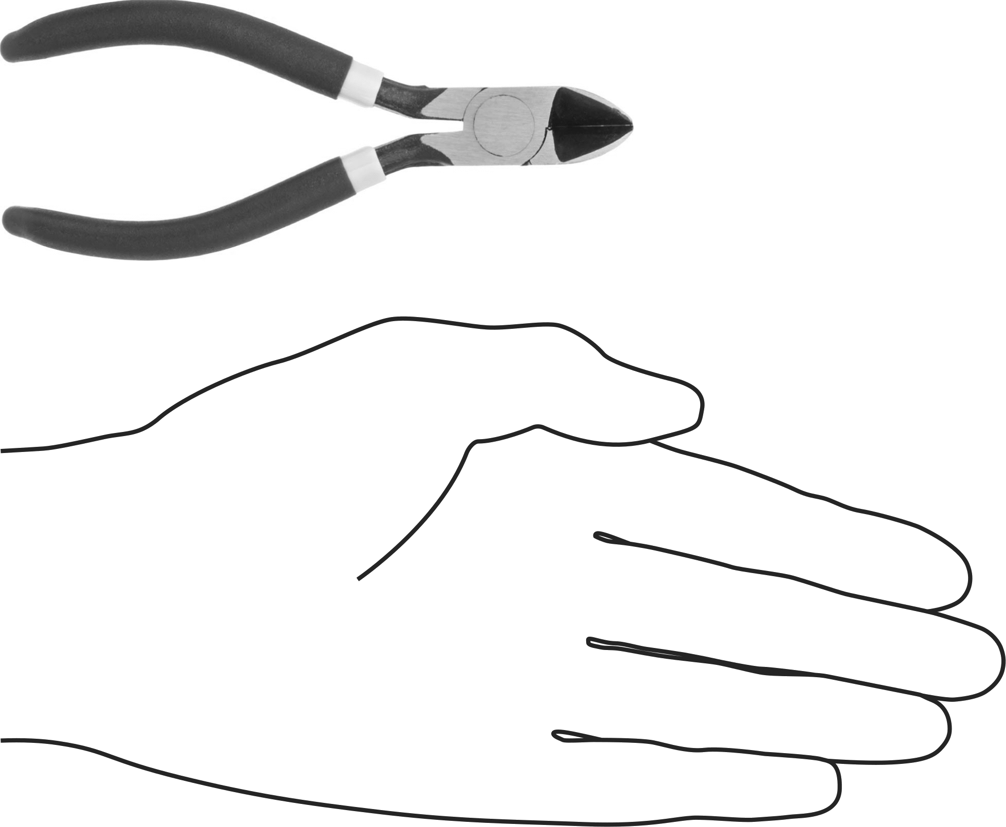 Tel Kesiciler, Oval Başlı ve Yastıklı Tutma Yerili, 4" Toplam Uzunluk